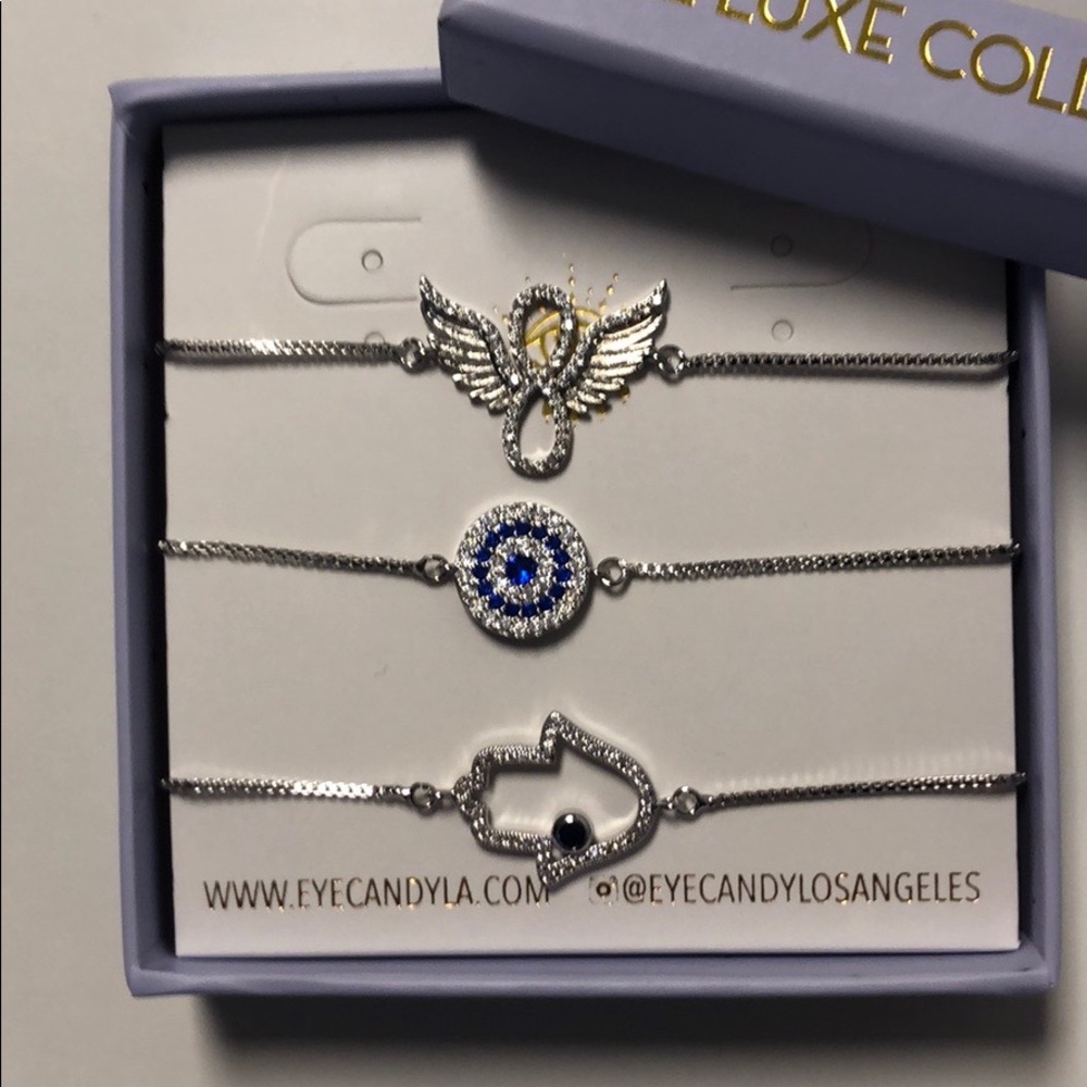 Eyecandy Los Angeles Sarita Bracelet Set Silver